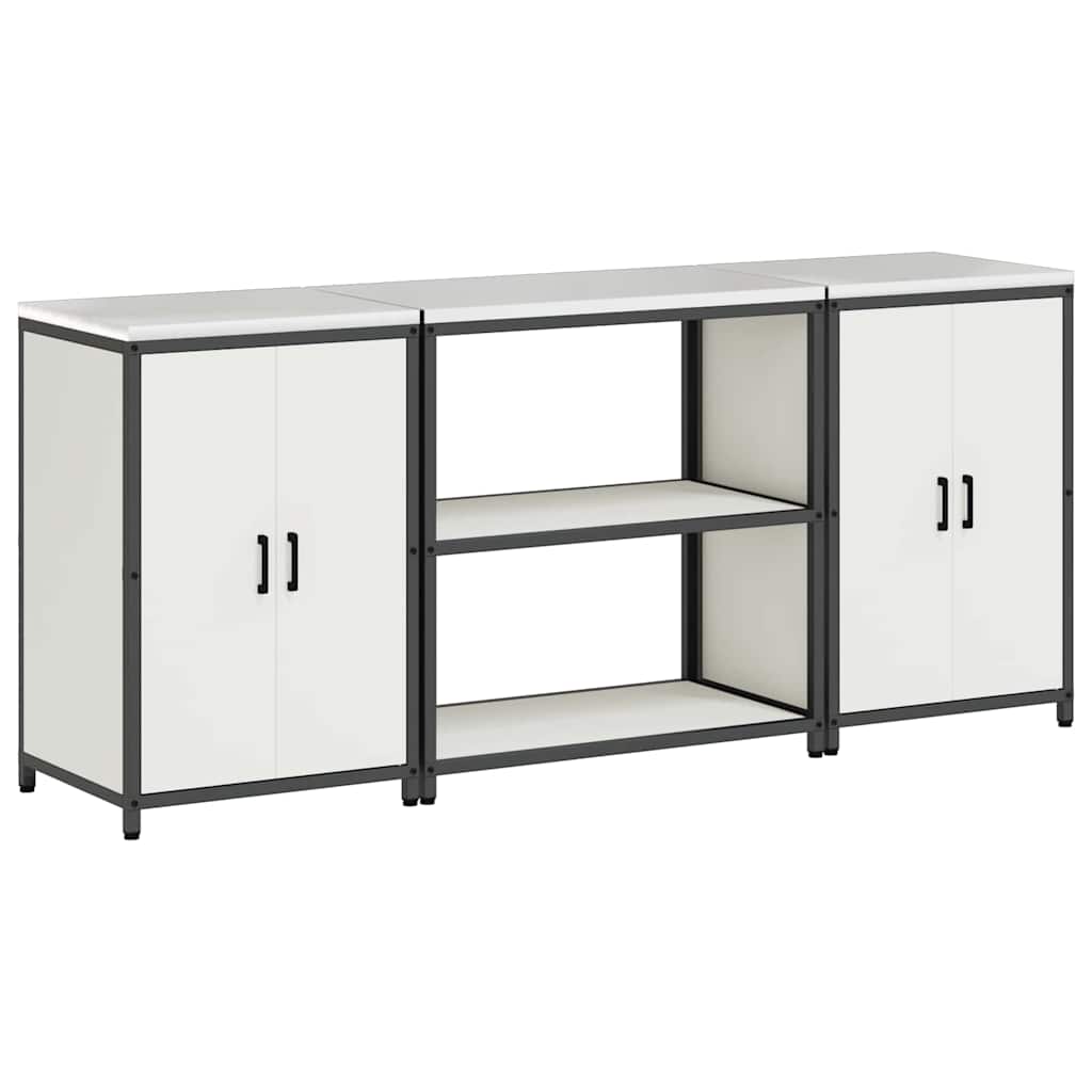 Set di Stoccaggio per Cucina 3 pcs Bianco 210 x 50 x 92 cm