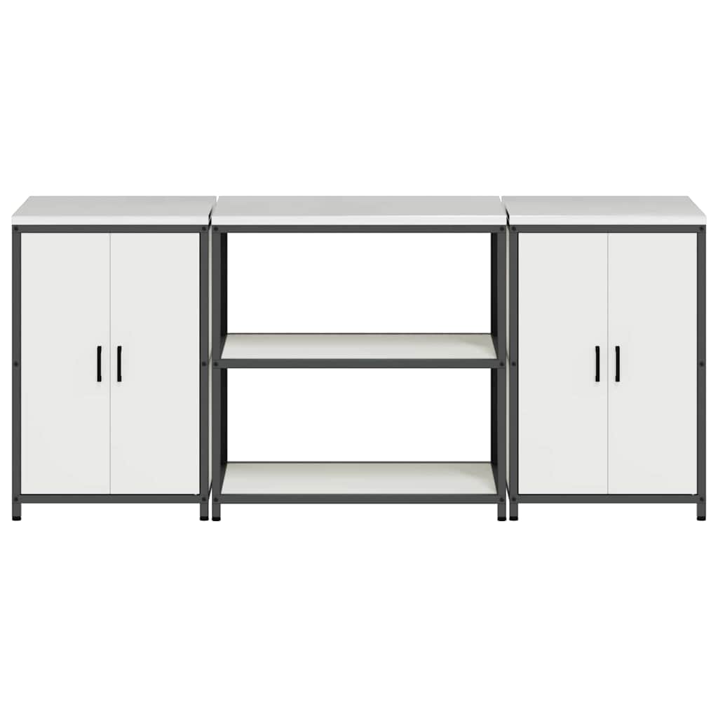 Set di Stoccaggio per Cucina 3 pcs Bianco 210 x 50 x 92 cm