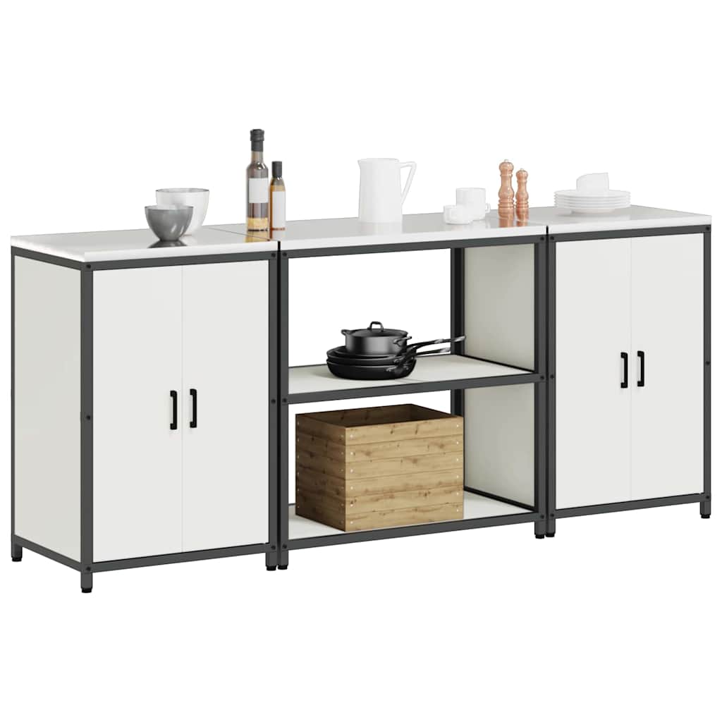 Set di Stoccaggio per Cucina 3 pcs Bianco 210 x 50 x 92 cm