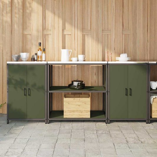 Set di Stoccaggio per Cucina 3 pcs Verde oliva 210 x 50 x 92 cm
