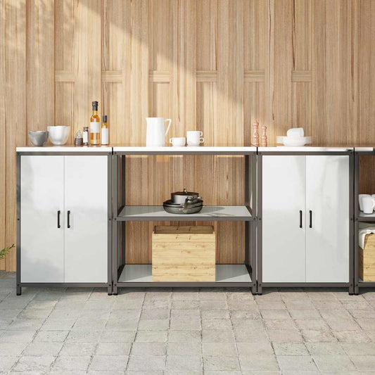 Set di Stoccaggio per Cucina 3 pcs Argento 210 x 50 x 92 cm