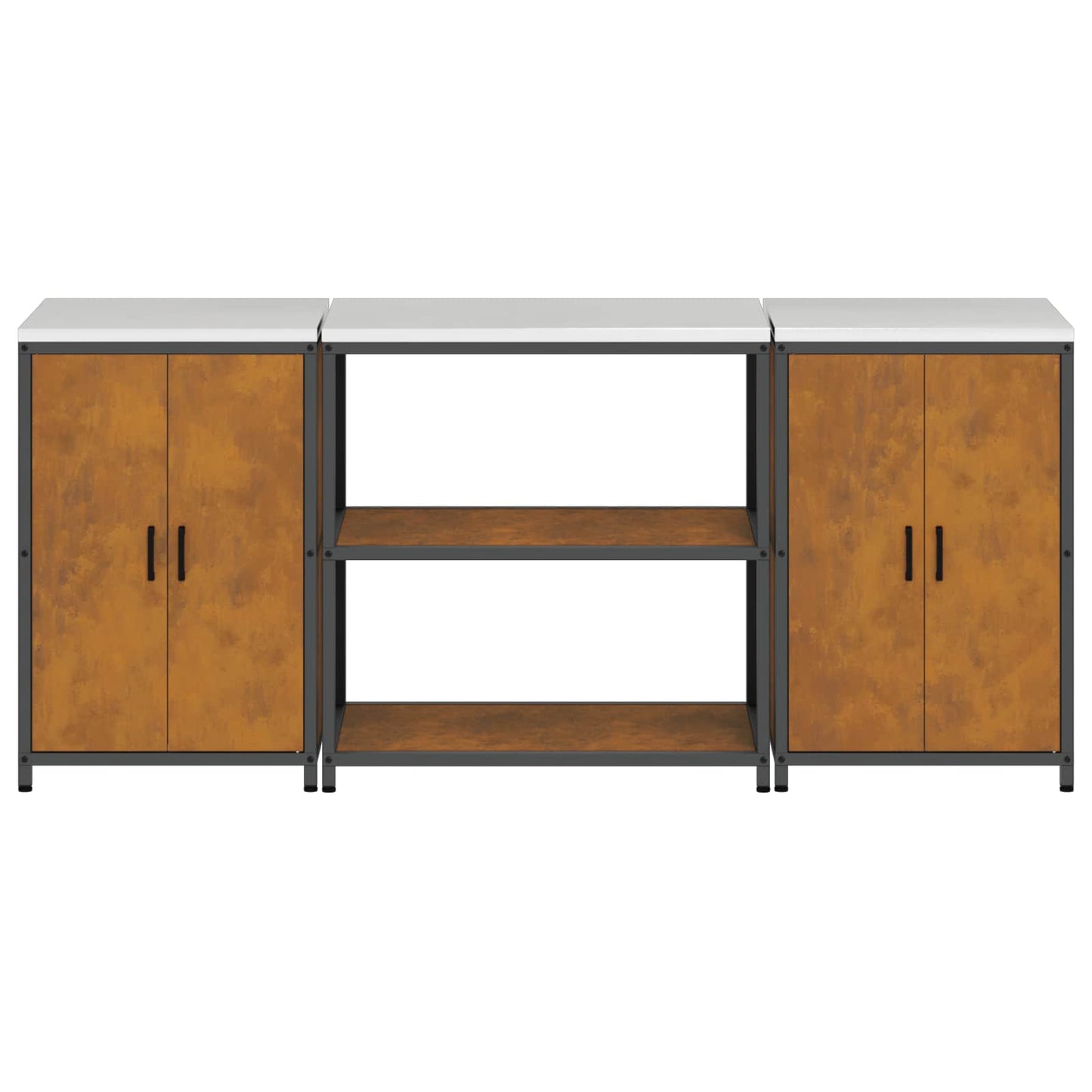 Set di Stoccaggio per Cucina con lo scaffale 3 pcs Ruggine