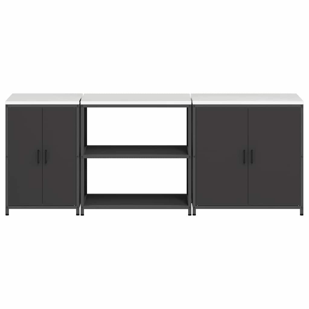 Set di Stoccaggio per Cucina Altro 3 pcs Nero 240 x 50 x 92 cm