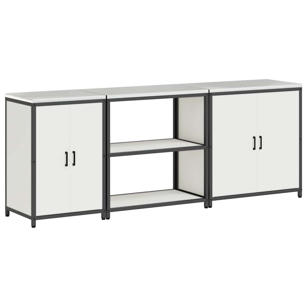 Set di Stoccaggio per Cucina 3 pcs Bianco 240 x 50 x 92 cm