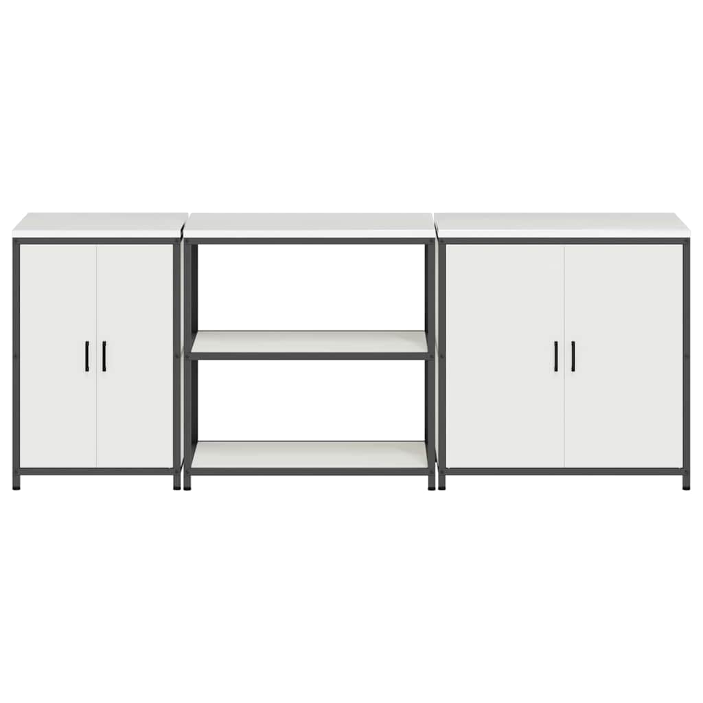 Set di Stoccaggio per Cucina 3 pcs Bianco 240 x 50 x 92 cm