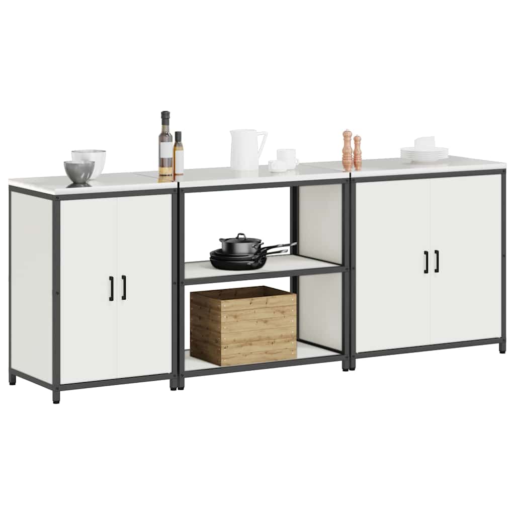 Set di Stoccaggio per Cucina 3 pcs Bianco 240 x 50 x 92 cm