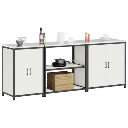 Set di Stoccaggio per Cucina 3 pcs Bianco 240 x 50 x 92 cm