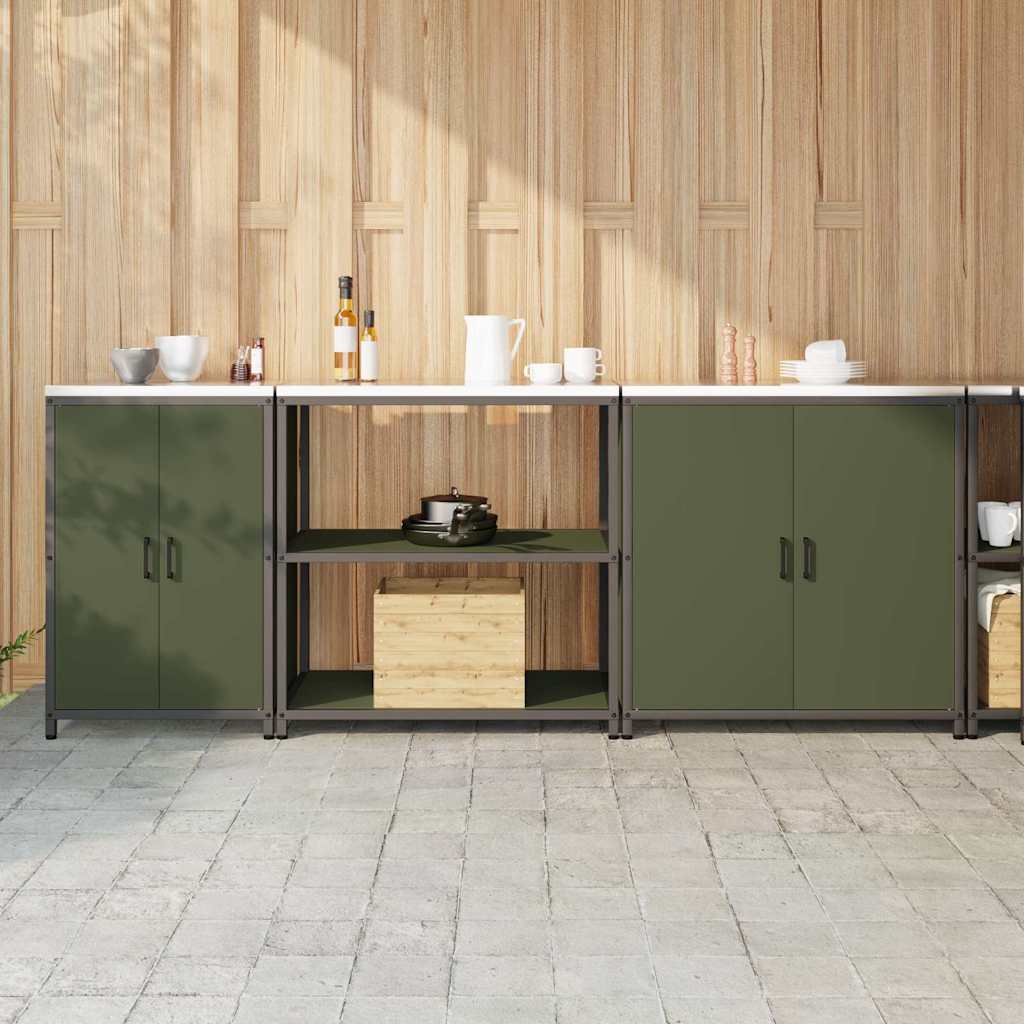 Set di Stoccaggio per Cucina 3 pcs Verde oliva 240 x 50 x 92 cm