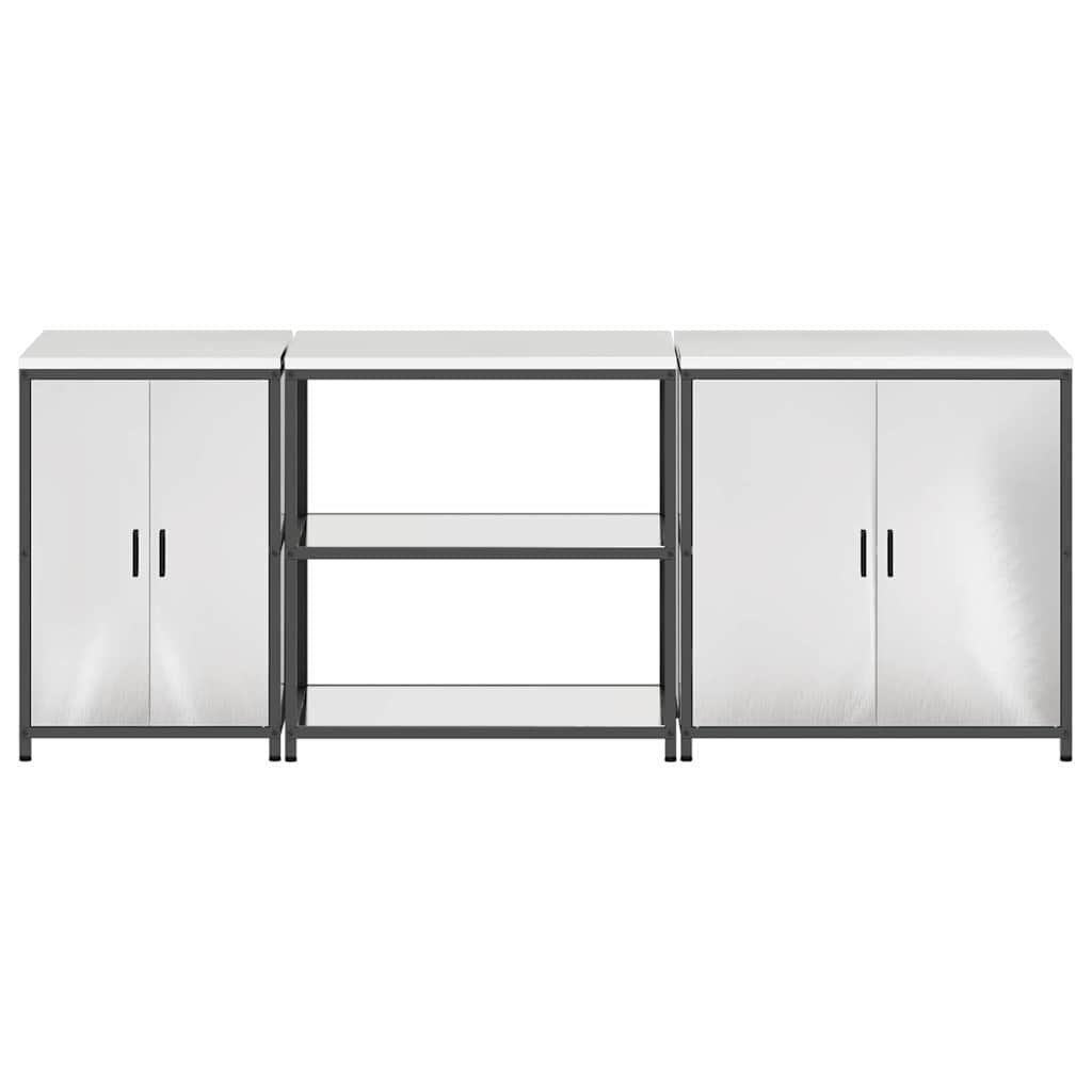 Set di Stoccaggio per Cucina 3 pcs Argento 240 x 50 x 92 cm