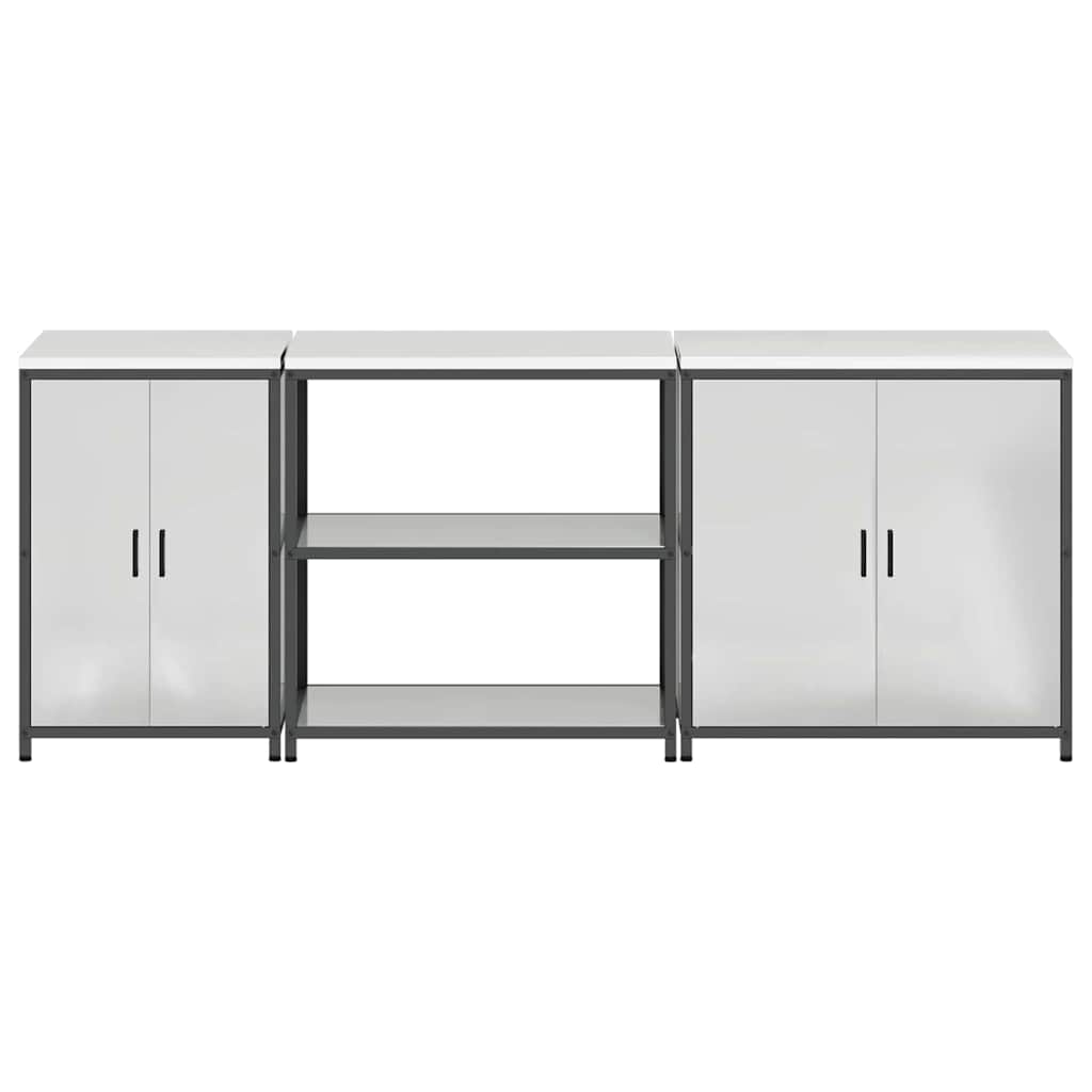 Set di Stoccaggio per Cucina 3 pcs Argento 240 x 50 x 92 cm