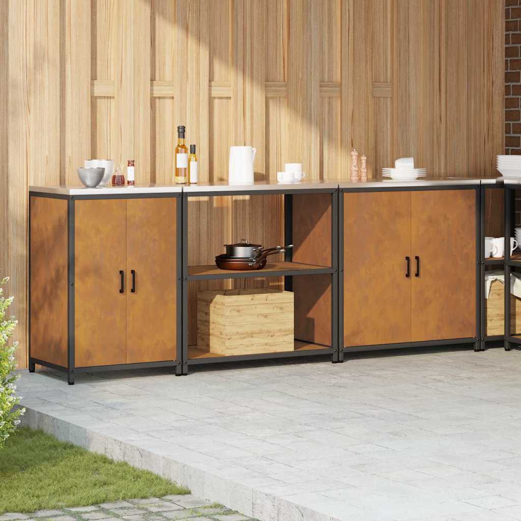 Set di Stoccaggio per Cucina 3 pcs Ruggine 240 x 50 x 92 cm