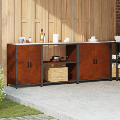 Set di Stoccaggio per Cucina con lo scaffale 3 pcs Ruggine | homemem39