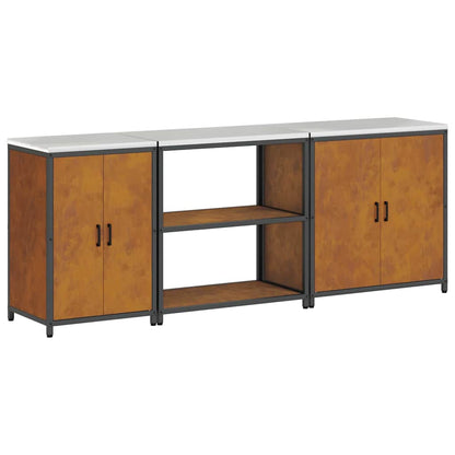 Set di Stoccaggio per Cucina 3 pcs Ruggine 240 x 50 x 92 cm