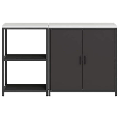 Set di Stoccaggio per Cucina 2 pcs Nero 150 x 50 x 92 cm