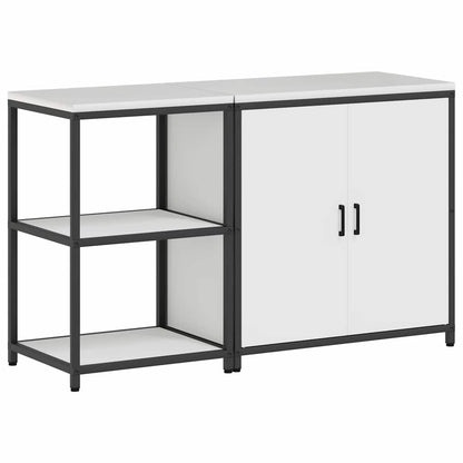 Set di Stoccaggio per Cucina 2 pcs Bianco 150 x 50 x 92 cm