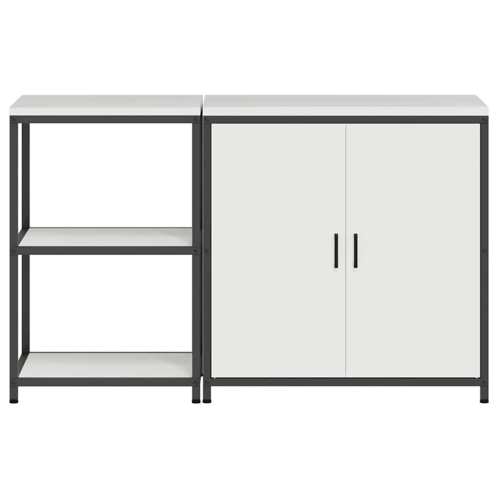 Set di Stoccaggio per Cucina 2 pcs Bianco 150 x 50 x 92 cm