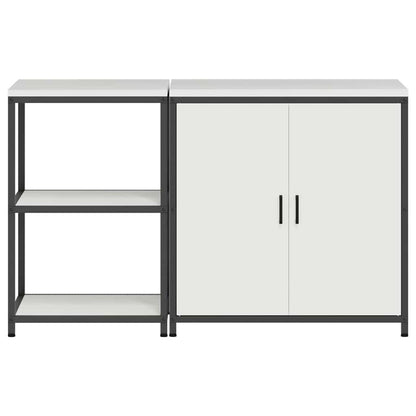 Set di Stoccaggio per Cucina 2 pcs Bianco 150 x 50 x 92 cm