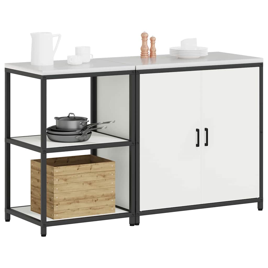 Set di Stoccaggio per Cucina 2 pcs Bianco 150 x 50 x 92 cm