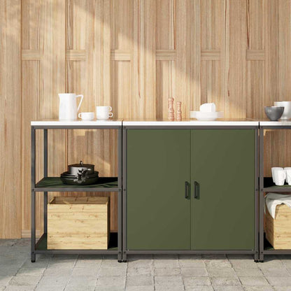 Set di Stoccaggio per Cucina 2 pcs Verde oliva 150 x 50 x 92 cm