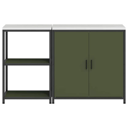 Set di Stoccaggio per Cucina 2 pcs Verde oliva 150 x 50 x 92 cm
