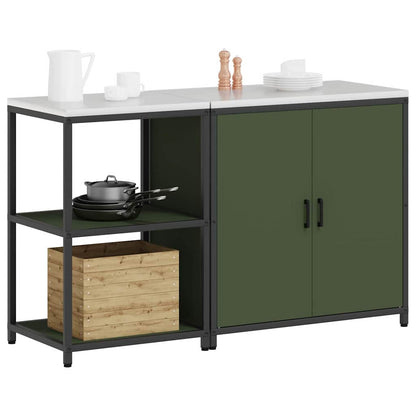 Set di Stoccaggio per Cucina 2 pcs Verde oliva 150 x 50 x 92 cm