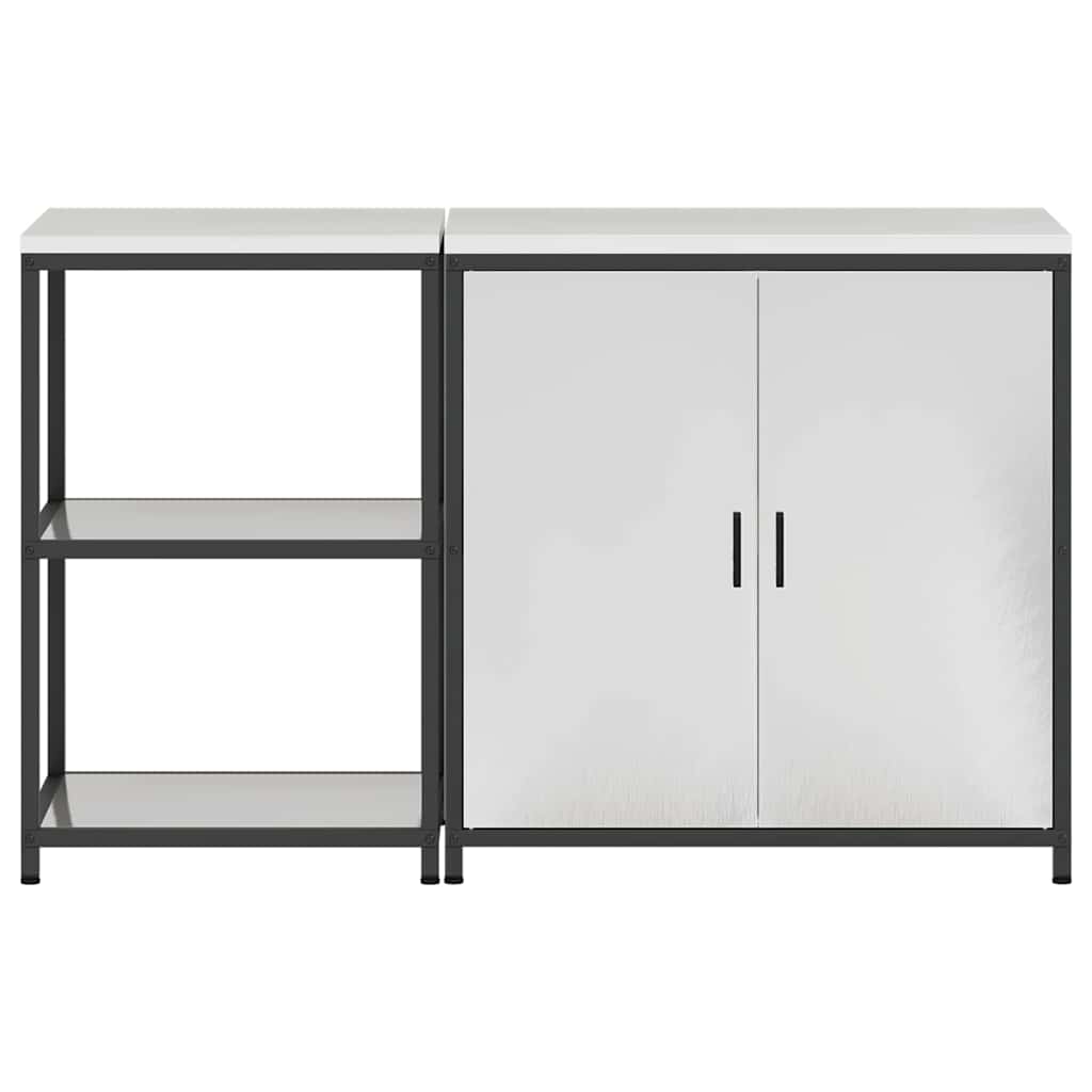 Set di Stoccaggio per Cucina 2 pcs Argento 150 x 50 x 92 cm