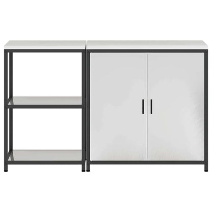 Set di Stoccaggio per Cucina 2 pcs Argento 150 x 50 x 92 cm