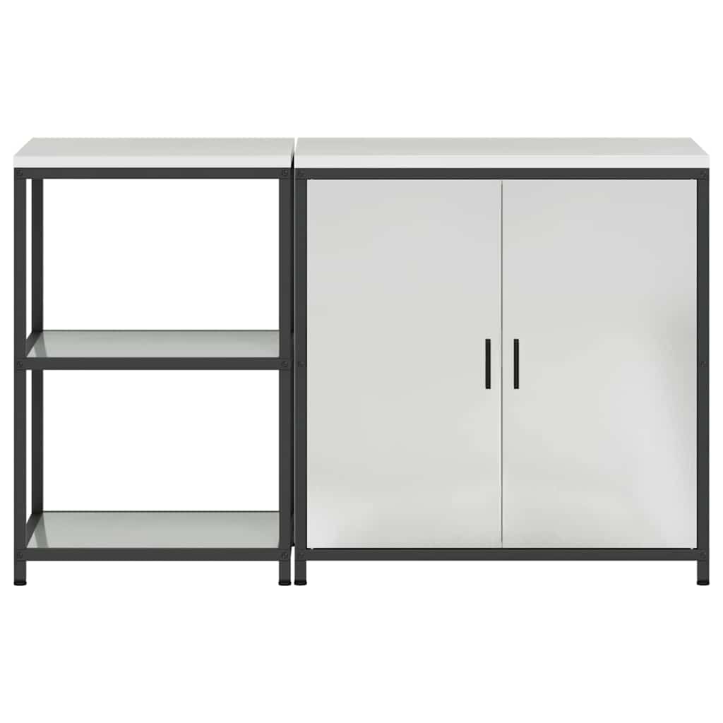 Set di Stoccaggio per Cucina 2 pcs Argento 150 x 50 x 92 cm