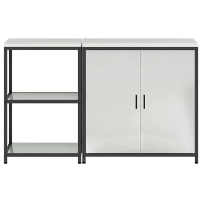 Set di Stoccaggio per Cucina 2 pcs Argento 150 x 50 x 92 cm