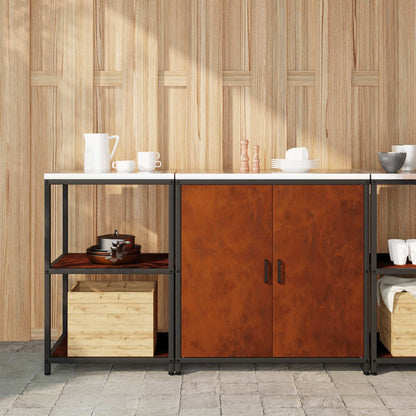 Set di Stoccaggio per Cucina con lo scaffale 2 pcs Ruggine | homemem39