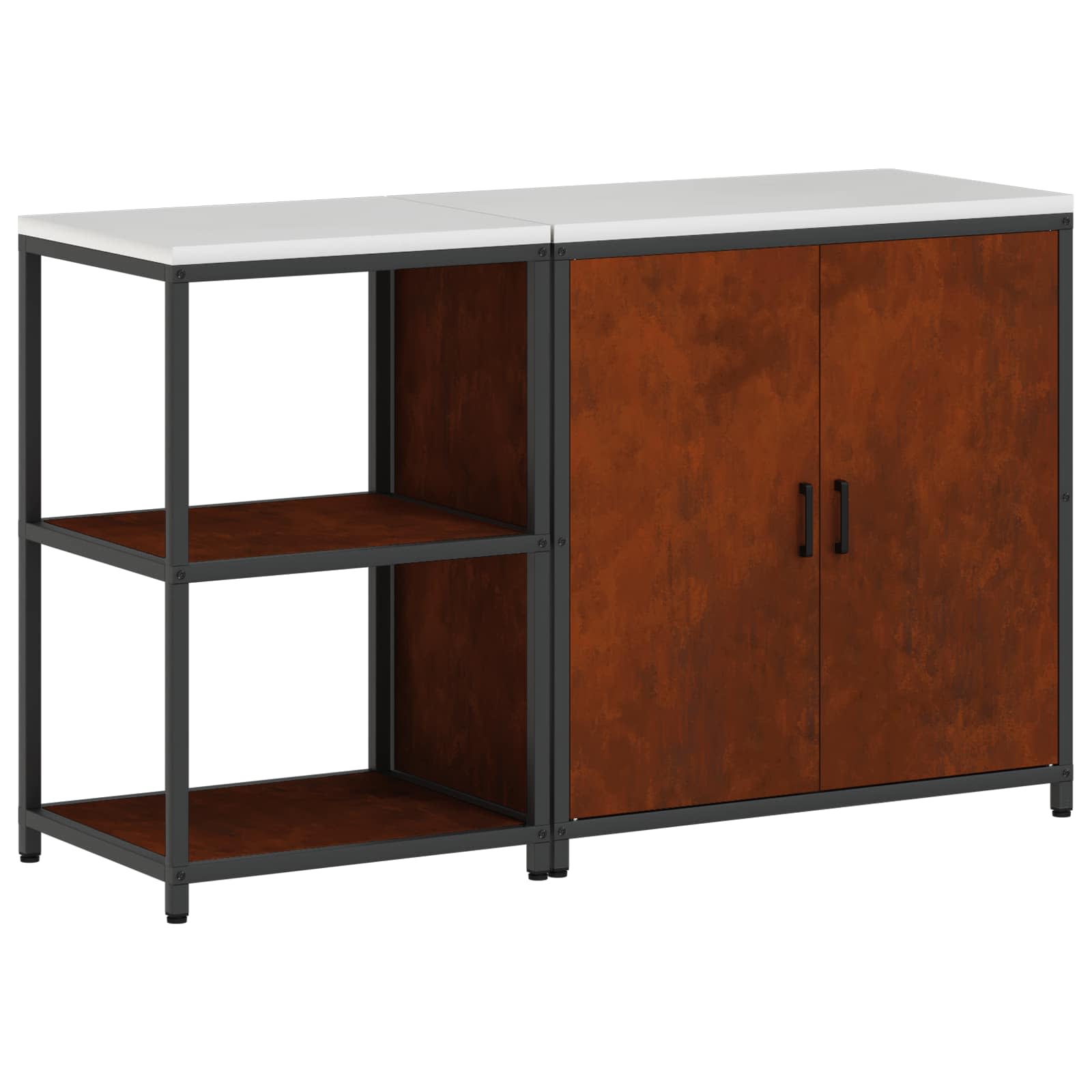 Set di Stoccaggio per Cucina con lo scaffale 2 pcs Ruggine | homemem39