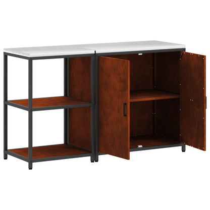 Set di Stoccaggio per Cucina con lo scaffale 2 pcs Ruggine | homemem39