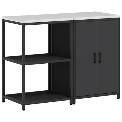 Set di Stoccaggio per Cucina con lo scaffale 2 pcs Nero