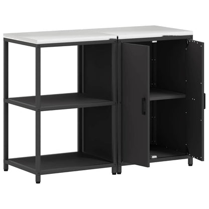 Set di Stoccaggio per Cucina con lo scaffale 2 pcs Nero