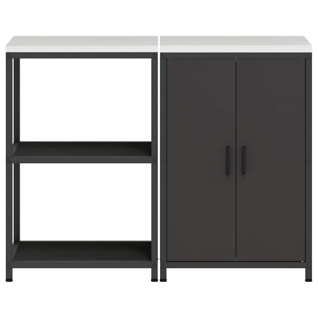 Set di Stoccaggio per Cucina con lo scaffale 2 pcs Nero