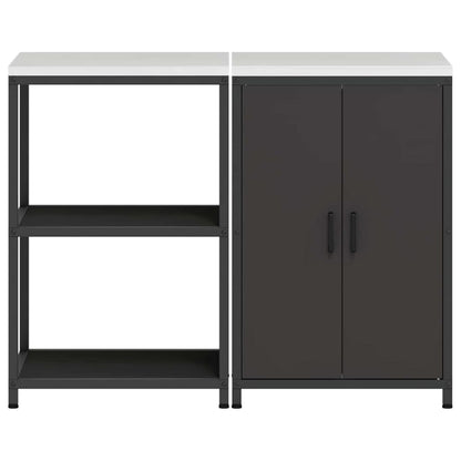 Set di Stoccaggio per Cucina con lo scaffale 2 pcs Nero
