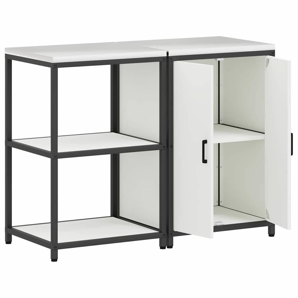Set di Stoccaggio per Cucina con lo scaffale 2 pcs Bianco