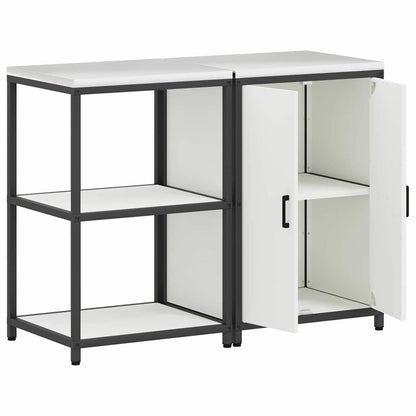 Set di Stoccaggio per Cucina con lo scaffale 2 pcs Bianco