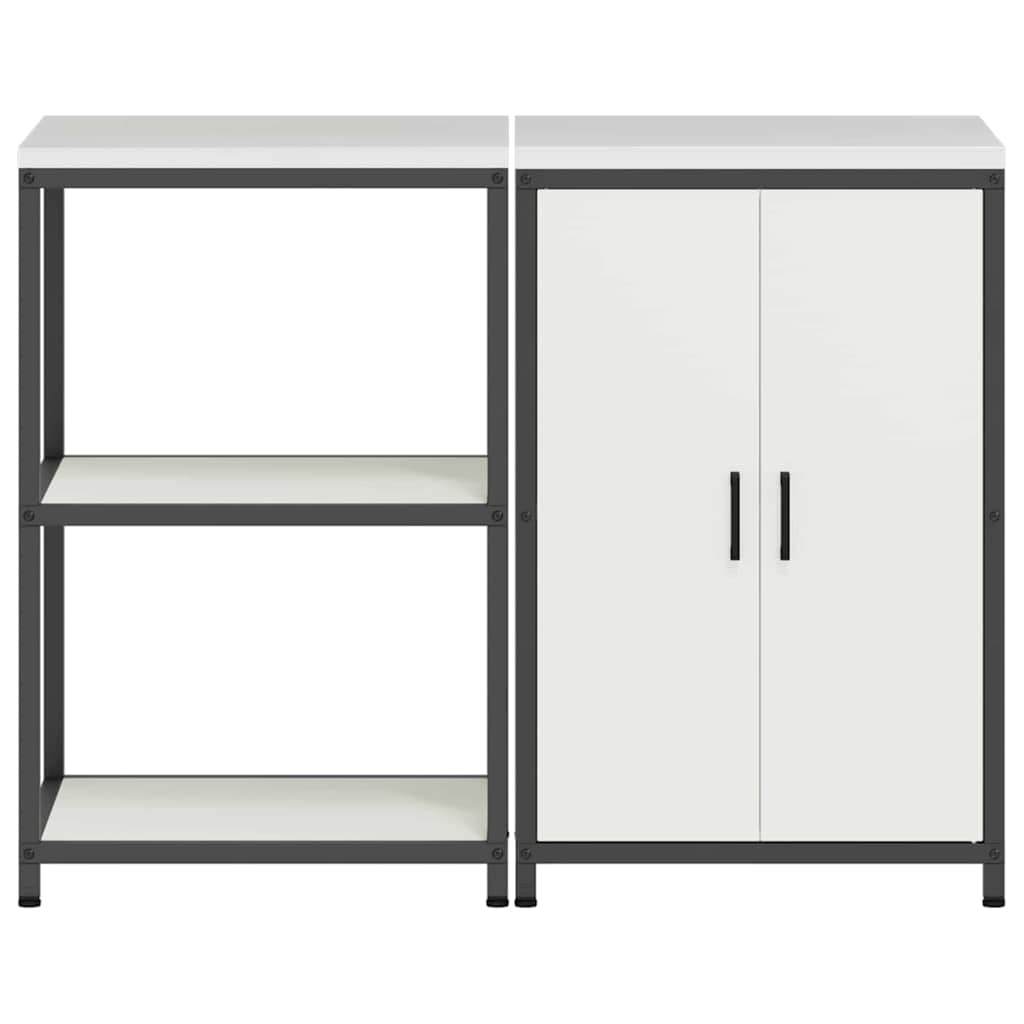 Set di Stoccaggio per Cucina con lo scaffale 2 pcs Bianco