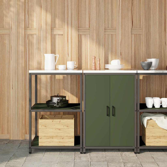 Set di Stoccaggio per Cucina con lo scaffale 2 pcs Verde oliva