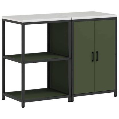 Set di Stoccaggio per Cucina con lo scaffale 2 pcs Verde oliva