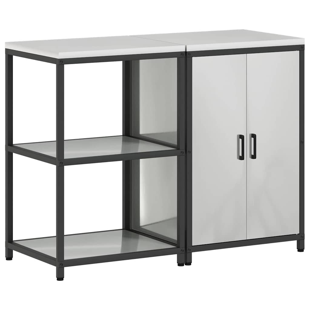 Set di Stoccaggio per Cucina 2 pcs Argento Acciaio zincato