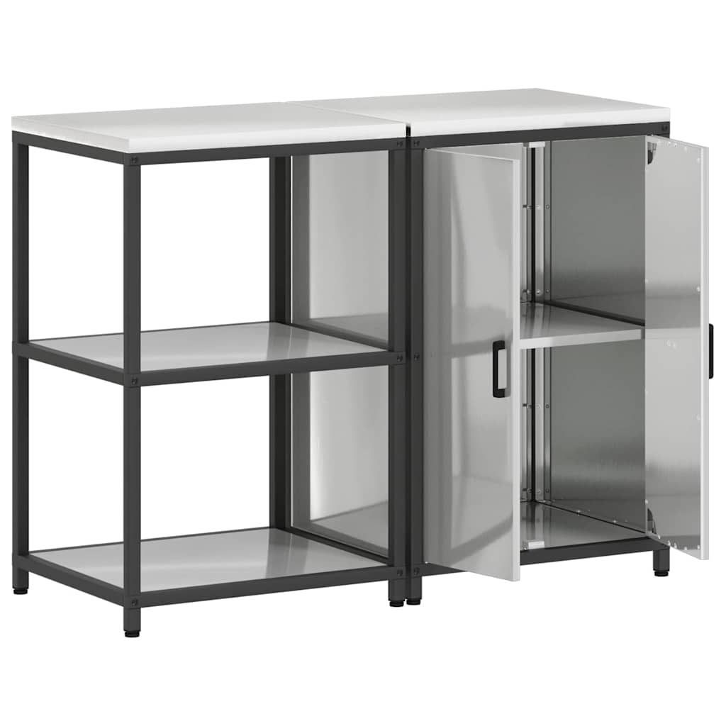 Set di Stoccaggio per Cucina 2 pcs Argento Acciaio zincato