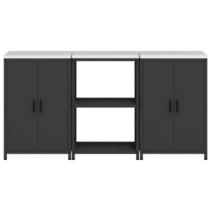 Set di Stoccaggio per Cucina 3 pcs Nero 180 x 50 x 92 cm