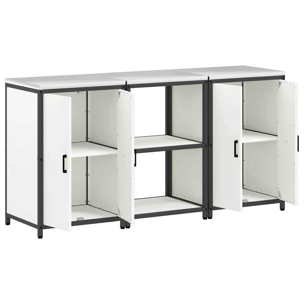 Set di Stoccaggio per Cucina 3 pcs Bianco 180 x 50 x 92 cm