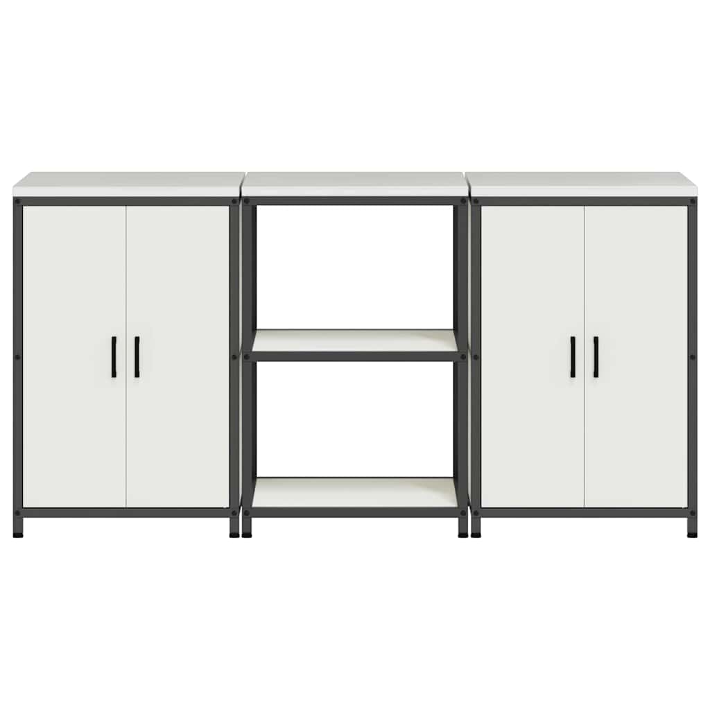 Set di Stoccaggio per Cucina 3 pcs Bianco 180 x 50 x 92 cm