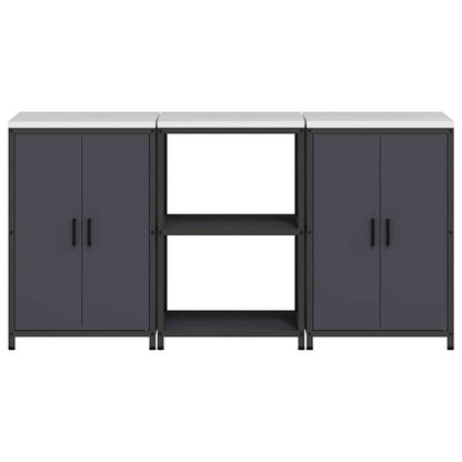 Set di Stoccaggio per Cucina 3 pcs Antracite 180 x 50 x 92 cm
