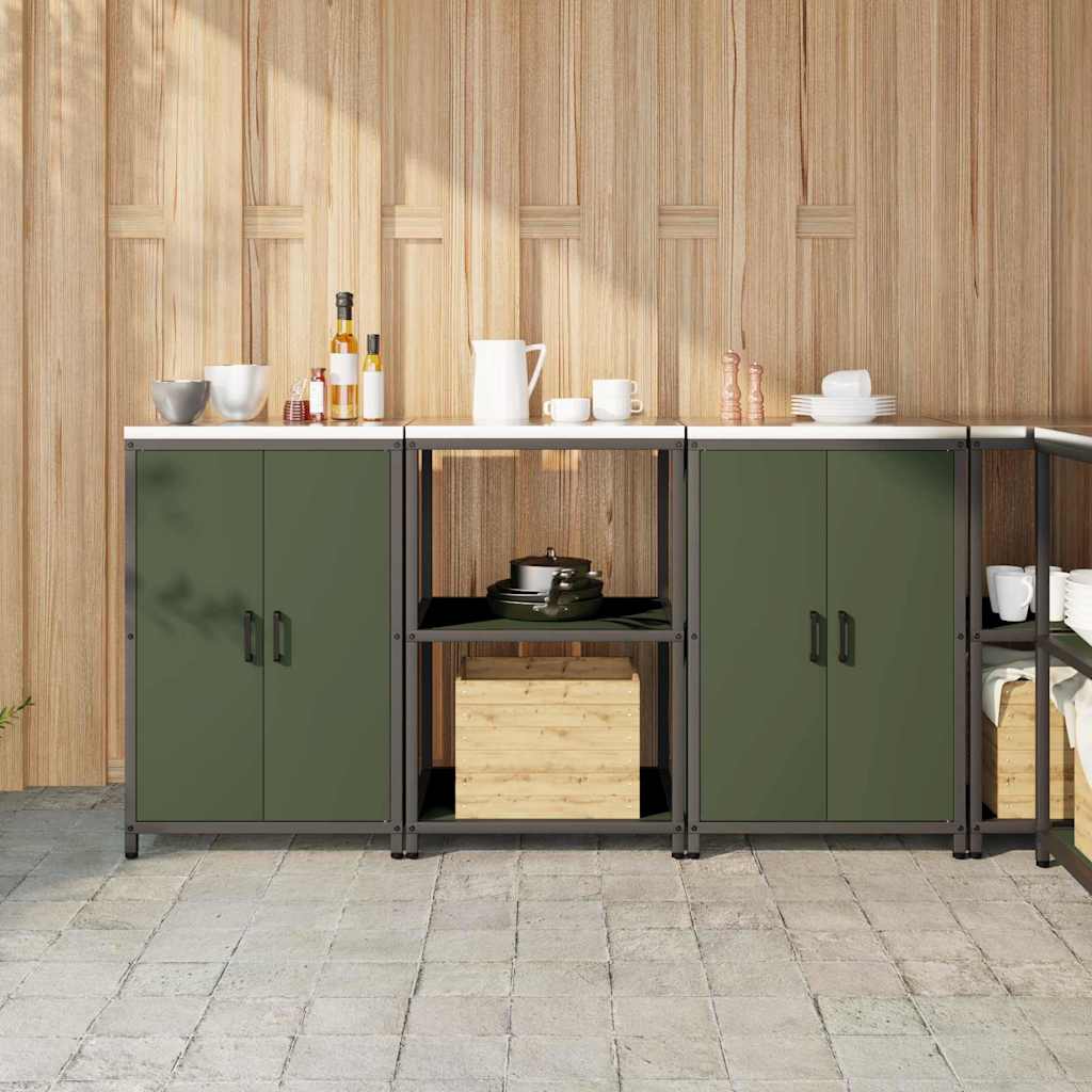 Set di Stoccaggio per Cucina 3 pcs Verde oliva 180 x 50 x 92 cm