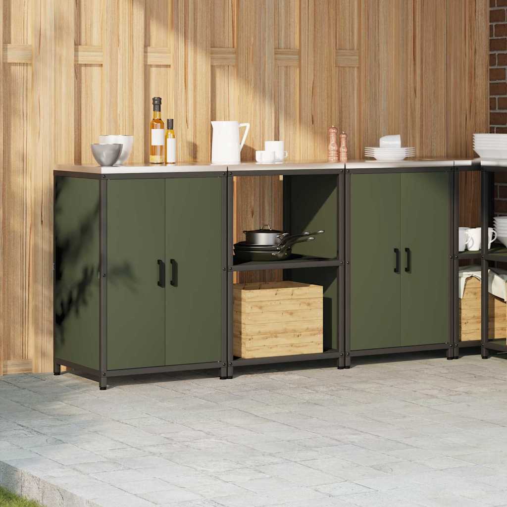 Set di Stoccaggio per Cucina 3 pcs Verde oliva 180 x 50 x 92 cm