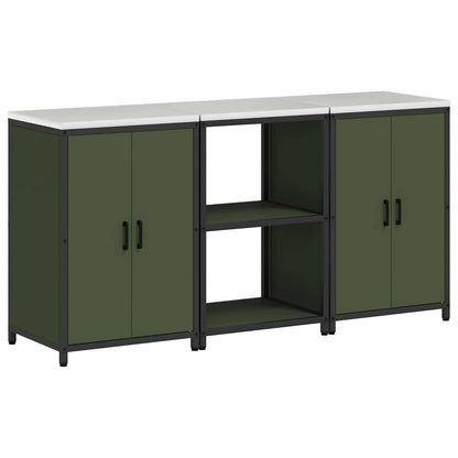 Set di Stoccaggio per Cucina 3 pcs Verde oliva 180 x 50 x 92 cm